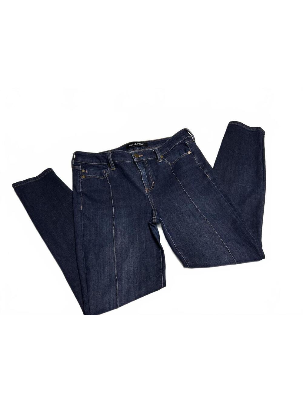 Liverpool Dark Wash Seam Front Skinny Denim Jeans Womens Size US 6 UK 10